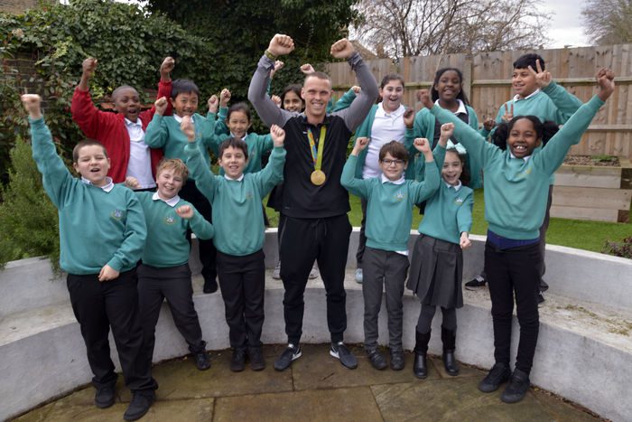 Olympic gold medallist visits Wandsworth school to inspire pupils and teachers to get active